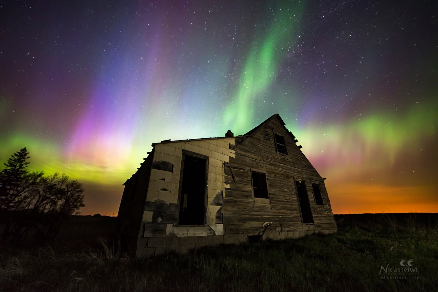 Aurora over the homestead