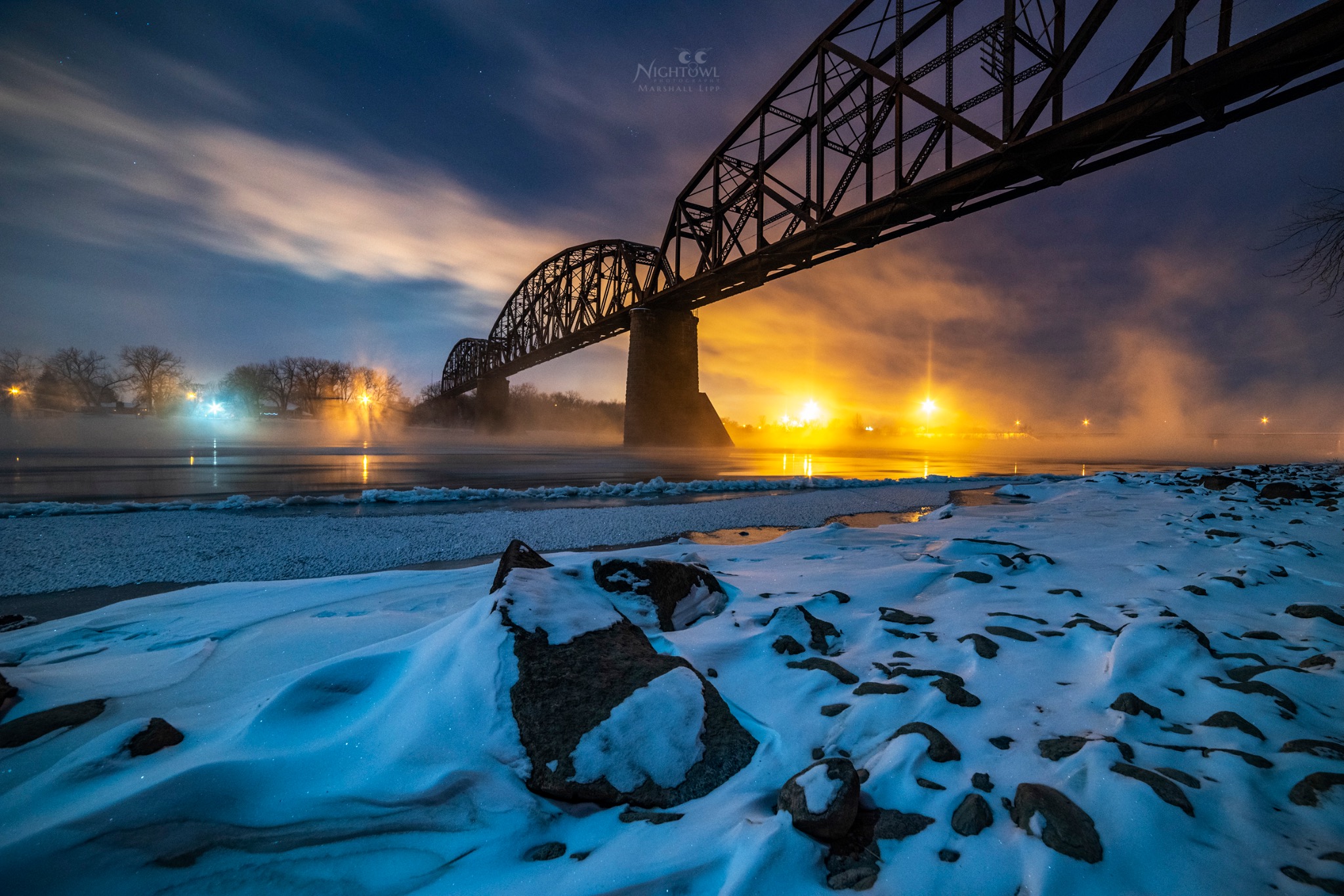 Blue hour beneath the bridge