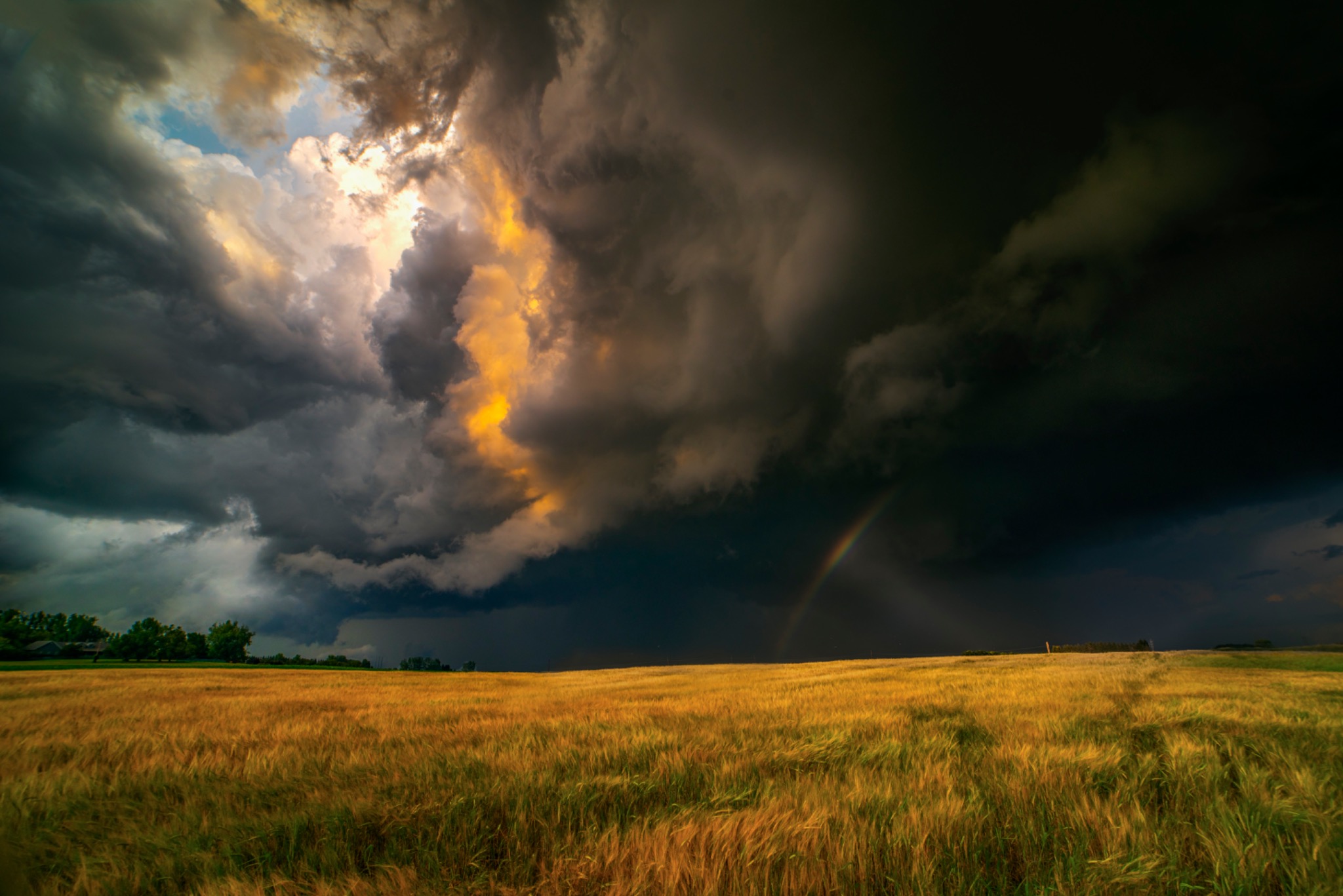 A storm over open prairie