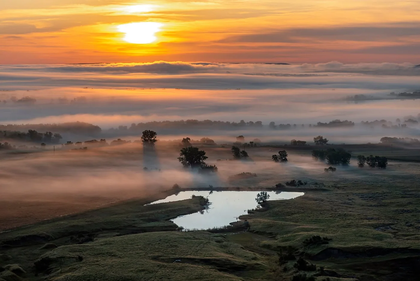 First light over the river