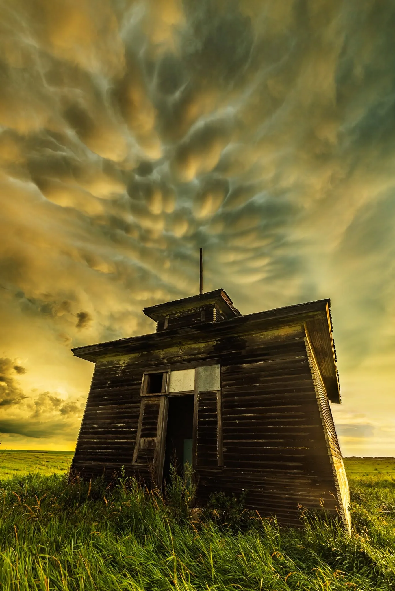 Evening glow over the homestead