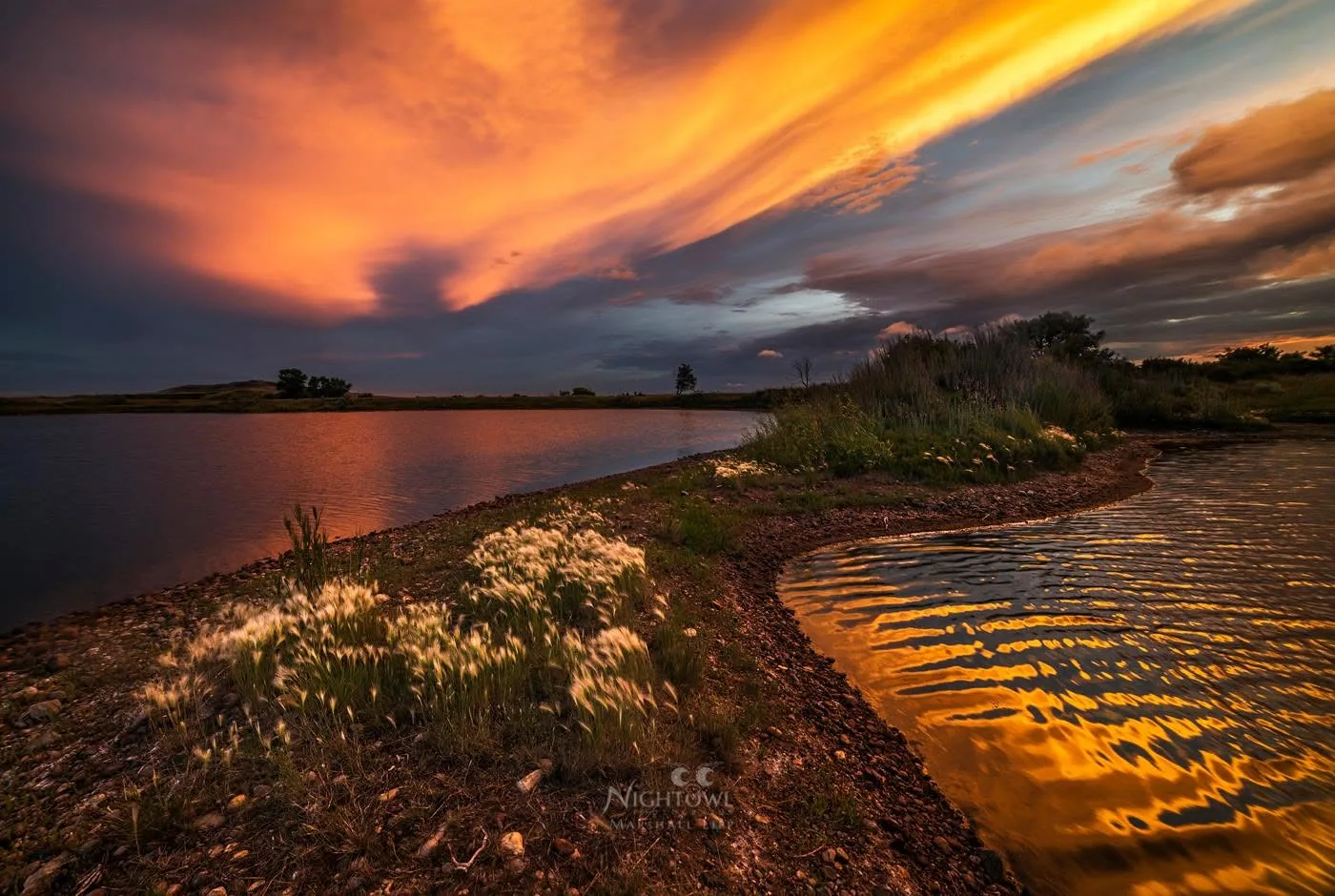 Storm light over the river