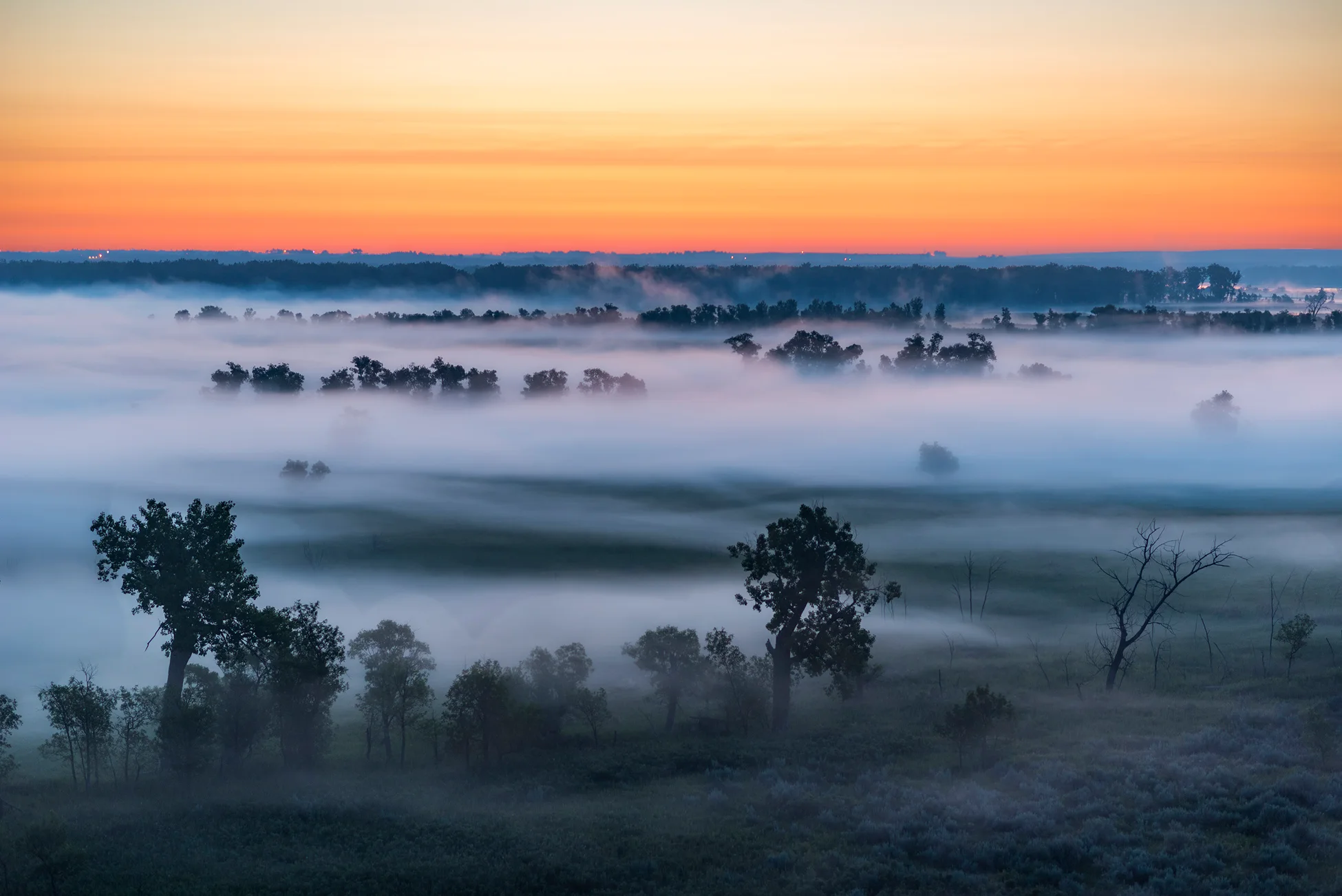 Morning fog across the river