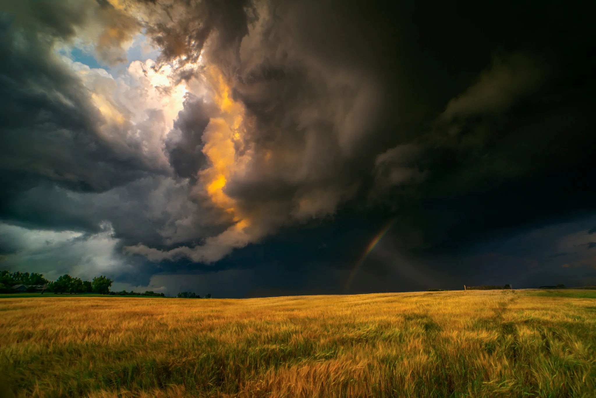 A storm over open prairie